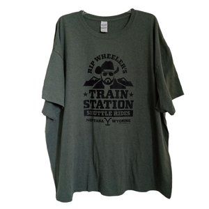 Train Station Rip Wheeler’s Montana Wyoming Olive Green T-Shirt Size 3XL